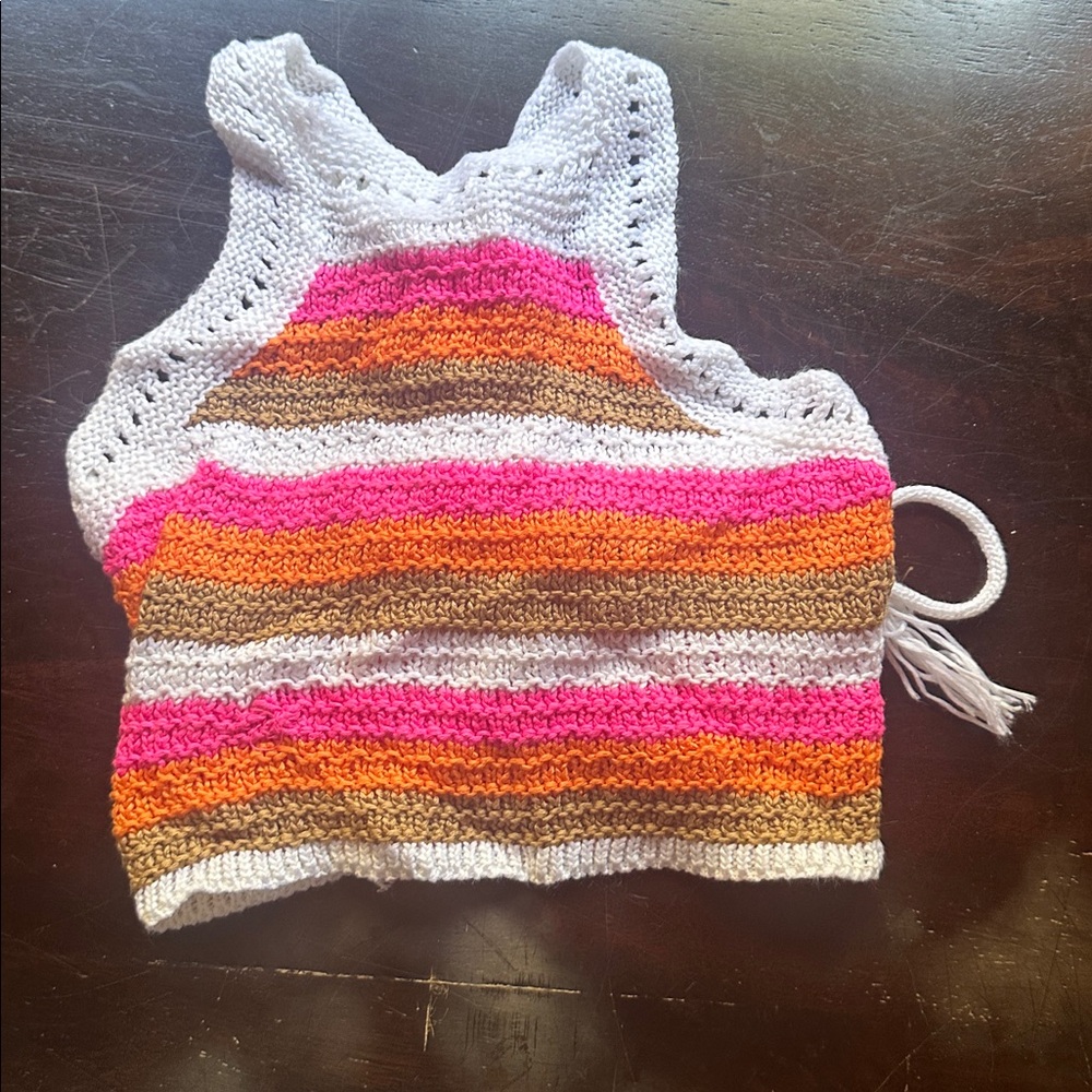 Colorful Striped Knit Crop Top